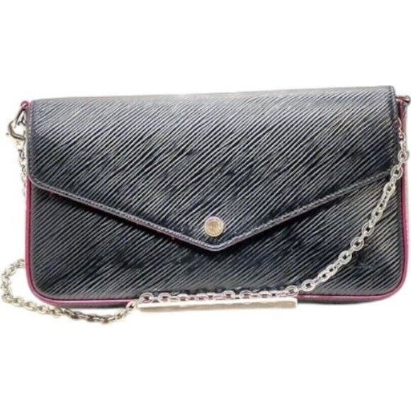 (S6) Authentic Louis Vuitton Crossbody Bag Black Epi Leather Luxury Vintage Desi - Picture 1 of 11